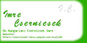 imre csernicsek business card